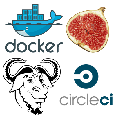 Docker, Fig, Make, and CircleCI logos